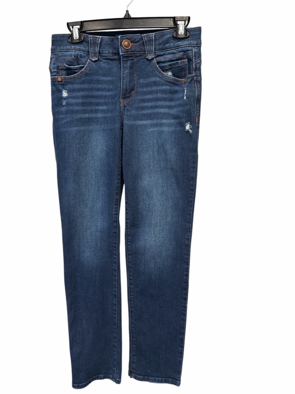 Democracy Ab’solution Dark Wash Slim Straight Jeans Size 4 Tummy Control Stretch - Picture 3 of 7